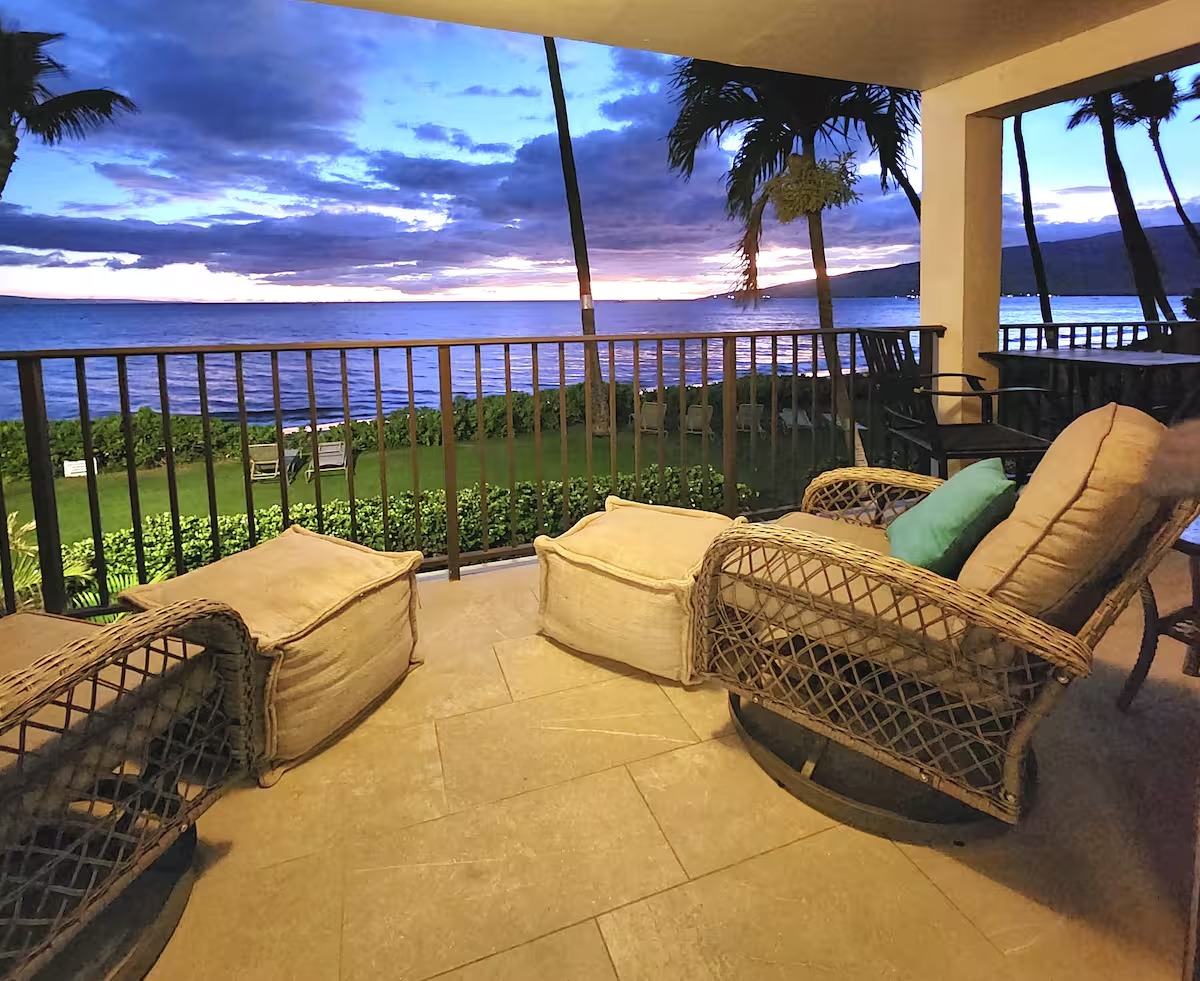 Lanai ocean view at sunset