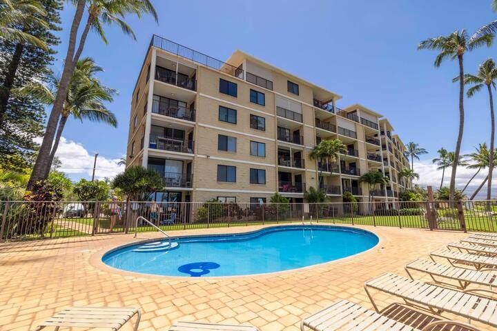 Building exterior and pool